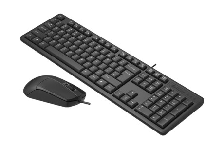 A4 TECH KR-3330S USB KABLOLU Q KLAVYE MOUSE SET SIYAH SLİENT